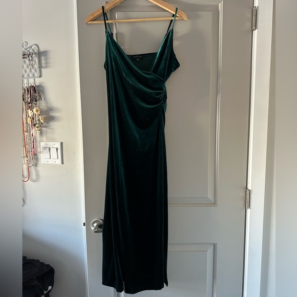 Emerald Green Rachel Zoe Velvet Dress Size Small - Picture 3 of 6